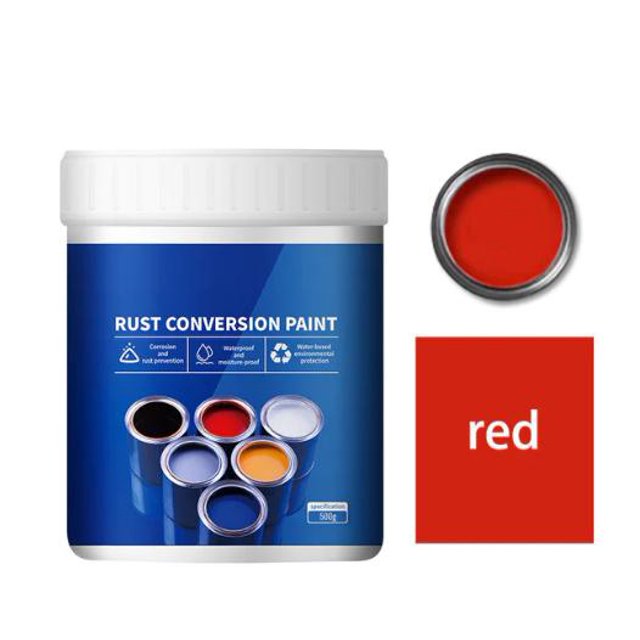 Inhibiteur de Rouille à Base d'Eau Peinture Industrielle, Inhibiteur de Rouille Métallique à Base d'Eau Peinture Industrielle Multicolore 4-en-1 Préventif de Rouille (Rouge)
