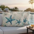 thumbnail image 2 of Outdoor Pillow Covers 20x12 Set of 2, Teal Starfish Coastal Waterproof Patio Throw Pillow Covers for Couch Sofa Chair, Vintage Summer Beach Nautical Decorative Pillowcases for Throw Pillows, 2 of 9