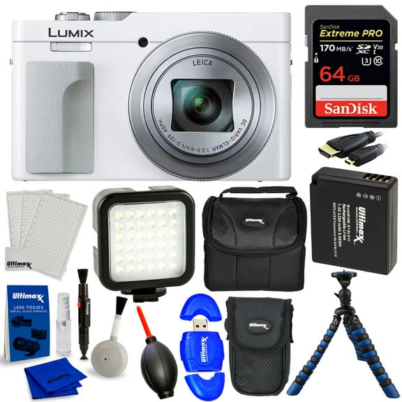 Panasonic TZ99/ZS99 Digital Camera (White) - 12PC Accessory Bundle