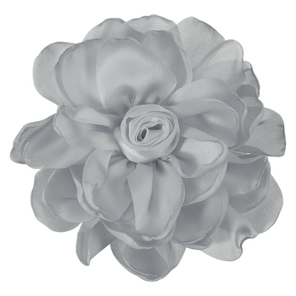 Flowers Hair Clips, Satin Rose Brooch Pin, Floral Brooch Hairpin for Women Wedding, Gray