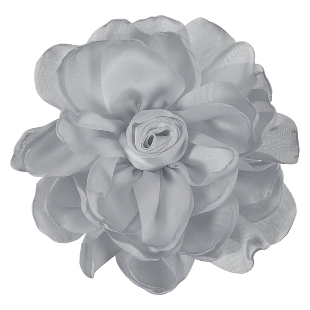 Pinzas para el cabello de flores, broche de rosa de satén, horquilla floral para mujeres en bodas, gris