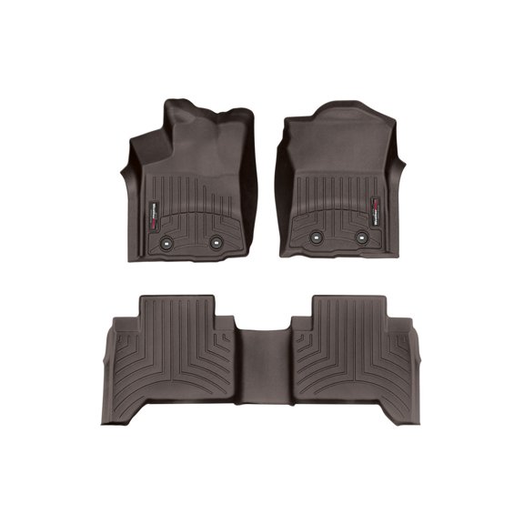 WeatherTech Custom Fit FloorLiners compatible with 2018-2023 Toyota Tacoma - 1st & 2nd Row, Cocoa