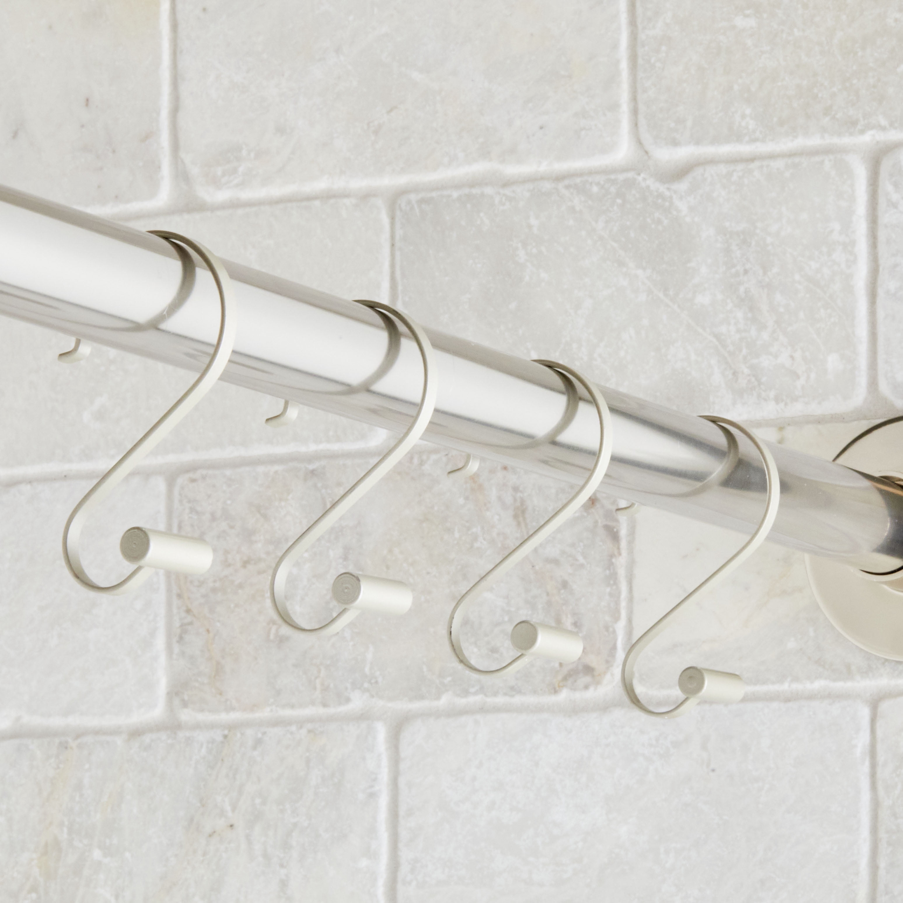 (3 pack) Better Homes & Gardens S-Shape Rustproof Stainless Steel Shower Hooks with T-Bar Ends, Nickel, 12