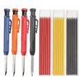 thumbnail image 2 of Crayon de Charpentier Solide avec Taille-Crayon 3 Couleurs Recharge Marquage de Charpentier Outils de Construction Boiserie Papeterie Scolaire Recharges Rouges, 2 of 6