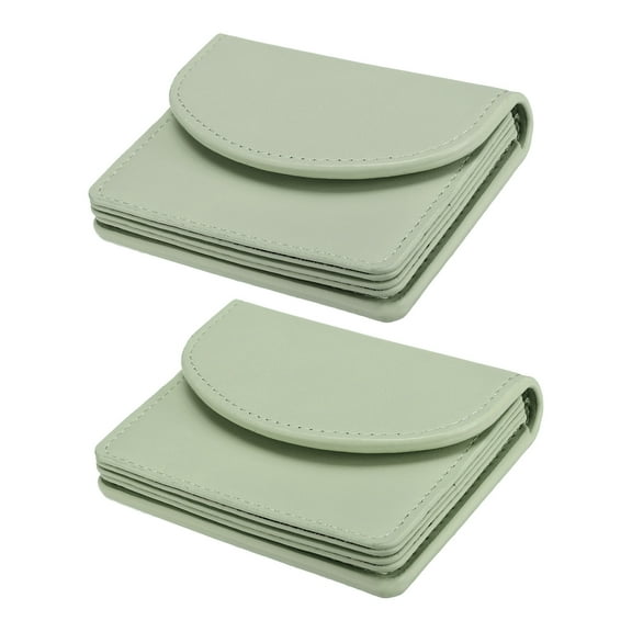 Uxcell PU Leather Business Card Case, 2Pcs Business Name Card Holder Wallet, Green