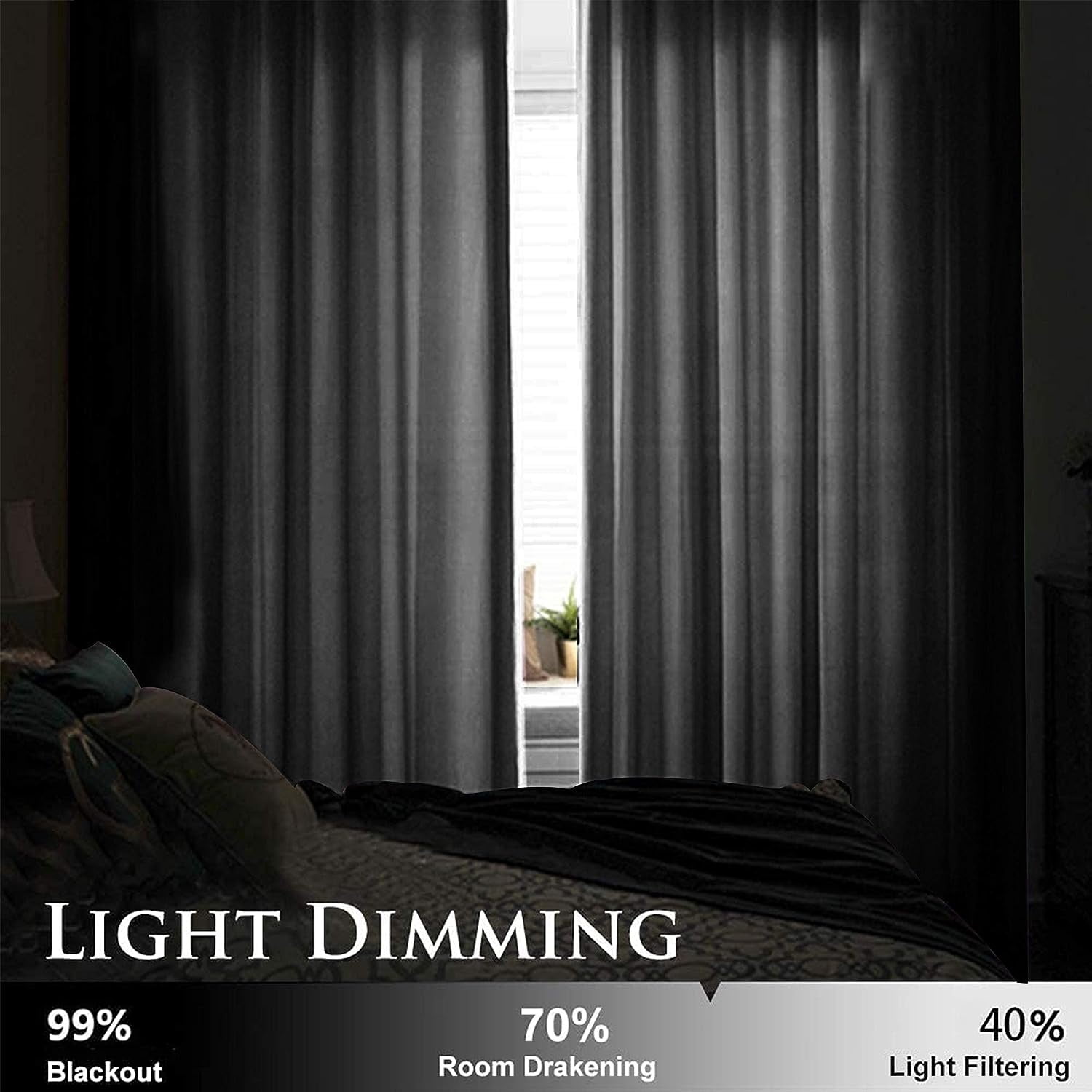 Velvet Curtains with Grommet for Outdoor Curtains, Thermal Insulated Super Soft Privacy Noise Reducing Light Filtering Velvet Drapes for Door Curtains, 4 Panels