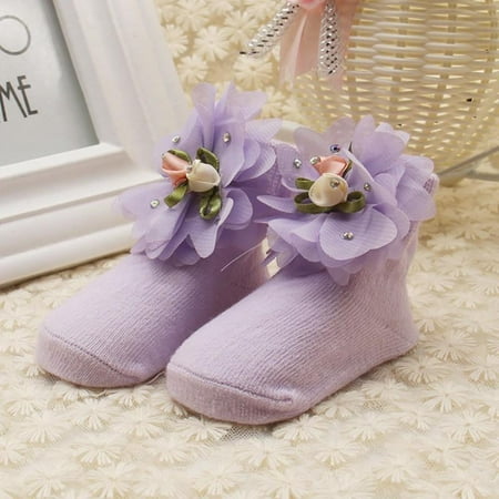 

Baby Toddler Girls Ankle Socks Infant Lace Sock Newborn Cotton Socks Eyelet Ankle Dress Sock 0-6 Months