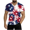 thumbnail image 2 of Yertdoel Mens T-shirts Patriotic Print Short Sleeve V Neck T-Shirts Soft Comfortable Fast Drying 250 Anniversary USA Independence Day Tops, 2 of 5