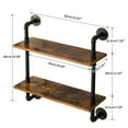 thumbnail image 5 of 23.62"x26"Wood Floating Shelves,CoPedvic 2-Tier Industrial Pipe Shelves Wall Mount, for Wall Bathroom Kitchen Bedroom, 5 of 7