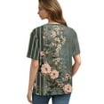 thumbnail image 3 of NAMTYQX Summer Tops for Women 2025 Short Sleeve Hip Patterned Short Sleeve Blouses for Women Navy Size M, 3 of 4