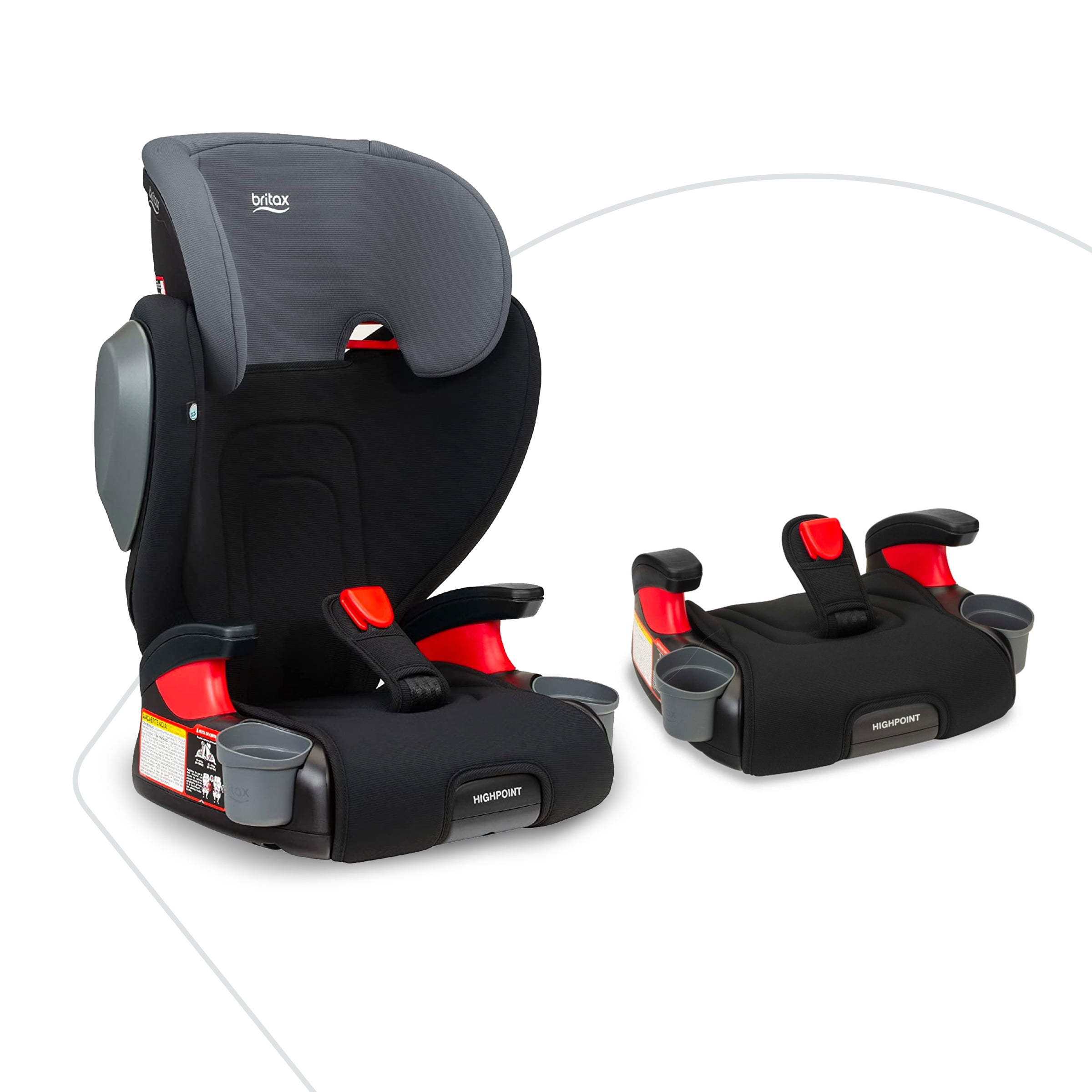 Britax Highpoint Backless Belt-Positioning Booster Seat, SafeWash Black Ombre