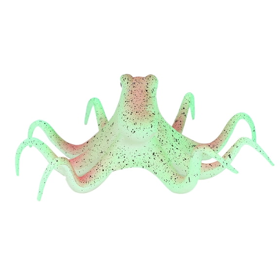 NFTIGB Silicone Artificial Fluorescent Simulation Octopus Aquarium Fish Tank Decoration Glowing Ornament For Saltwater Freshwater Green 3.94 inches / 10 cm