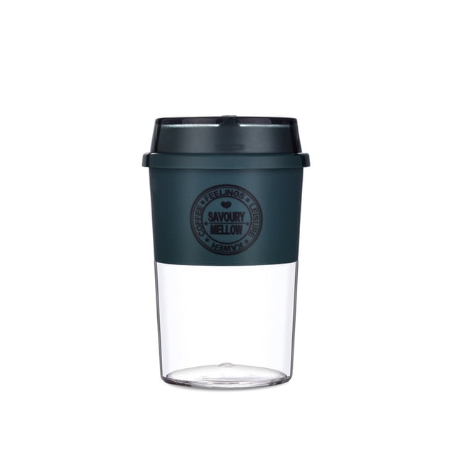 Botella de agua 300ml a prueba de fugas gimnasio a prueba de fugas taza de café plástico portátil interior boca ancho niños té leche taza bebida azul oscuro seitruly HA059524-01B