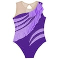 thumbnail image 3 of Miutii Kids Girls Dance Leotards Gymnastics Bodysuit One Piece Practice Unitards Athletic Jumpsuit Purple 8, 3 of 5