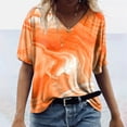 thumbnail image 4 of Camiseta con estampado de mármol ondulado para mujer, Tops holgados suaves con cuello en V, ropa de calle para mujer, jersey de moda 2022, 4 of 5