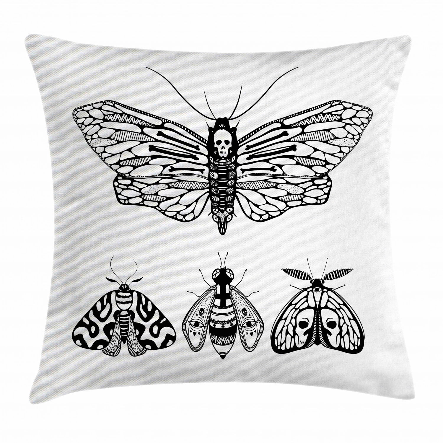 18x18 Butterfly Art For The Animal Lover Yellow Butterflies with Sunflower Heart On Black Background Throw Pillow Multicolor 