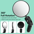 thumbnail image 3 of 2pcs Bike Rear View Mirror with Bicycle Bell Bicycle Handlebar Rearview Mirror Adjustable 360 degree Rotatable Wide Angle Convex for Mountain Bike, 3 of 10
