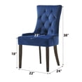 thumbnail image 4 of Set of 2 Upholstered Mid Century Dining Chair, Luxurious Single Dining Chair with Solid Wood Legs (Blue), 4 of 9