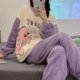 thumbnail image 1 of Pijama esponjoso Y2k para mujer, conjunto de 2 piezas, ropa de dormir de felpa, traje a juego, novedad de 2023, 1 of 4
