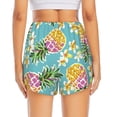 thumbnail image 4 of Vsdgher Cute Pineapples Print Women's Running Double Layer Shorts High Waisted with Pockets Elastic Yoga Workout Athletic Gym Sports, 4 of 8