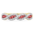 thumbnail image 2 of 10K Gold Round Ruby & White Diamond Bridal Stackable Anniversary Wedding Band Swirl Ring (yellow-gold, 10.5), 2 of 4