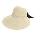 thumbnail image 2 of Women Straw Sun Hat, Wide Brim UPF 50+ UV Protection Cap with Bow, Foldable Packable Floppy Beach Hat, 2 of 7