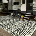 HUGEAR Outdoor Plastic Rugs for Patios Clearance 8'x10' Waterproof Rugs, Camping RV Rugs for