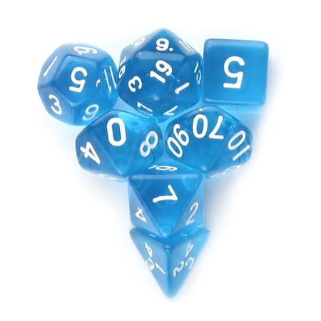 DND Dice Sets,7pcs/Set Polyhedron Dice for Dungeons and Dragons RPG MTG D&D Tabletop Game Toy (Blue)