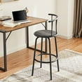 thumbnail image 3 of VECELO Set of 2 Bar Stools, Swivel Round Wood Metal Counter Height Bar Stools with Arc-Shaped Backrest, Charcoal Gray, 3 of 8