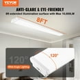 thumbnail image 2 of VEVOR 8FT LED Wraparound Light, 110W 10,000LM, Flush Mount LED Shop Light, 4 Pack 6500K Daylight LED Kitchen Ceiling Lighting Fixtures, for Garage Office Laundry Fluorescent Tube Replacement, FCC, 2 of 9