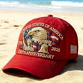 thumbnail image 2 of US 250th Anniversary Celebration Hat, Adjustable Retro Bald Eagle Patriotic Cap for Men Women,Use Embroidered Patch, 2 of 6