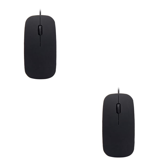 Wisewang Mouse Wired Accurate Positioning Matte Computer Mouses Skin Touch Computers Fitting Desktop Laptop Game Keyboards Study Black 2Set