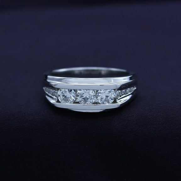 2.20Ct Round Cut Simulated Diamond Engagement Men's Gift Ring 14K White Gold Plated