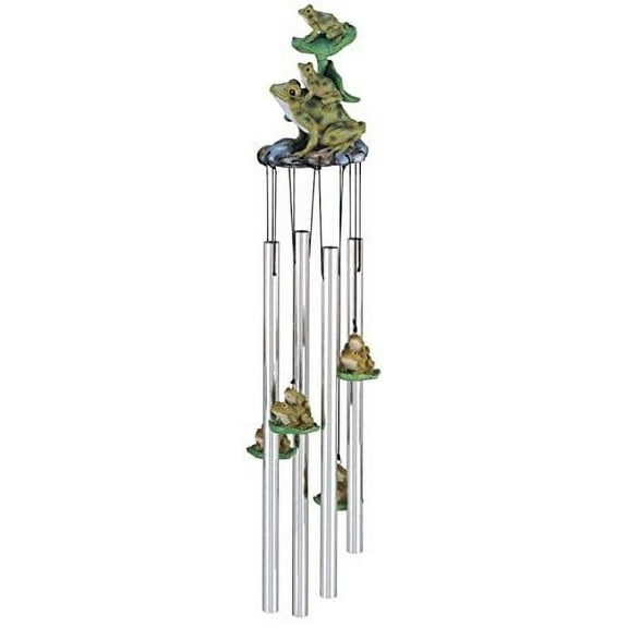 StealStreet SS-G-41951 Wind Chime Round Top Frogs Hanging Garden Porch Decoration Windchime
