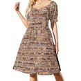 thumbnail image 1 of Vestido de manga corta con tapiz Bayeux, vestidos largos de mujer, vestidos de verano para mujer, vestidos de verano para mujer 2025, vestido, 1 of 8