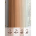 thumbnail image 5 of Burnt Orange Blue Ombre Sheer Curtains 45 Inch Length 2 Panels Set, Abstract Modern Art Aesthetics Voile Window Treatment Rod Pocket Small Kitchen Curtains Drapes for Bedroom 52"x45"x2, 5 of 7