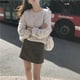 thumbnail image 4 of Suéter de punto Ailaile para mujer, jersey de lana holgado de manga larga, jersey exterior de cuello redondo redondo, tops básicos gruesos que combinan con todo para otoño e invierno, 4 of 5