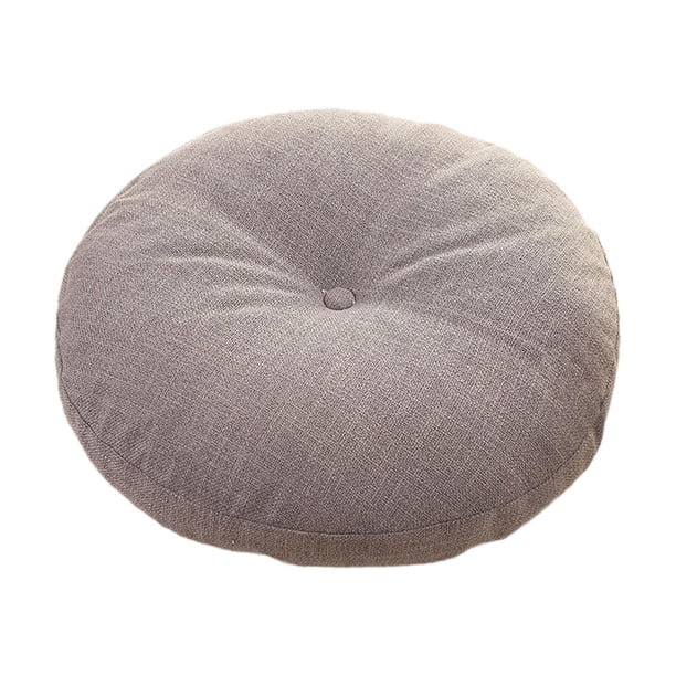 Cojín de asiento de 17,7 pulgadas, funda de lino, almohada de lectura, relleno de algodón PP, alfombrilla de asiento para Gris claro