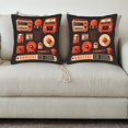 thumbnail image 3 of Set of 2 Vintage - Style Throw Pillow Covers 18x18in for Couch Bed Car - Retro Design with Red Radio Clock and More, 3 of 8