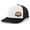 Black/White/Black, variant on Men's Retro Colorful Scenic Mountain Outdoors Woodland Embroidered Mesh Back Trucker Hat, Black/White