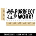 thumbnail image 2 of Purrfect Work Teacher Student School Self-Inking Rubber Stamp Ink Stamper - Lime Green Ink - Small 1-1/2 Inch, 2 of 7