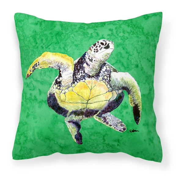Carolines Treasures 8671PW1414 Turtle Fabric Decorative Pillow 14HX14W multicolor