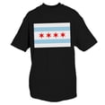 thumbnail image 1 of T-Shirt Drapeau de Chicago, Noir - Petit, 1 of 1
