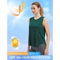 thumbnail image 3 of BALEAF Women's Sleeveless Workout Tops Athletic Racerback Tank Top High Neck Yoga Running Shirts Loose Fit Gym Tennis Teal Green S, 3 of 6