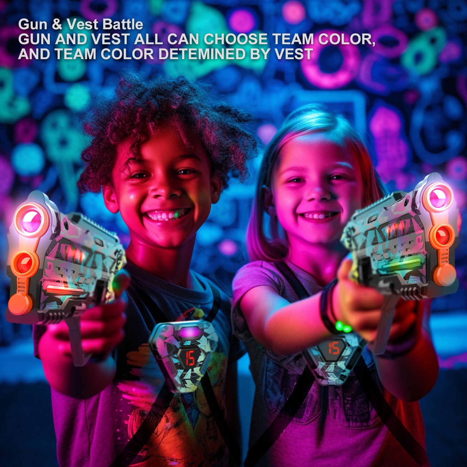 Winyea Tag Battery Powered Indoor & Outdoor Cyberpunk Laser Tag Gift Set for Kids, Teens and Adults