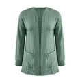thumbnail image 4 of Idoravan Cardigans for Women Clearance Spring Women's Open Solid Cardigan Pockets Long Sleeve Lightweight Sweater Coat, 4 of 5