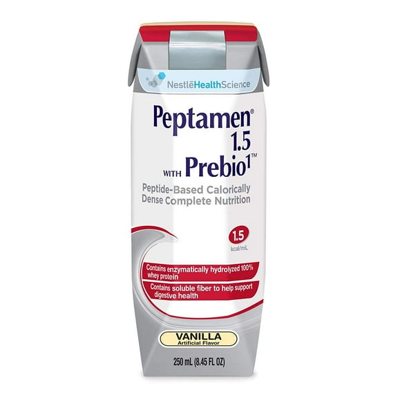 Peptamen 1.5 with Prebio1 Nutritional Supplement 4390034958 250 mL Case of 24, Vanilla Flavor