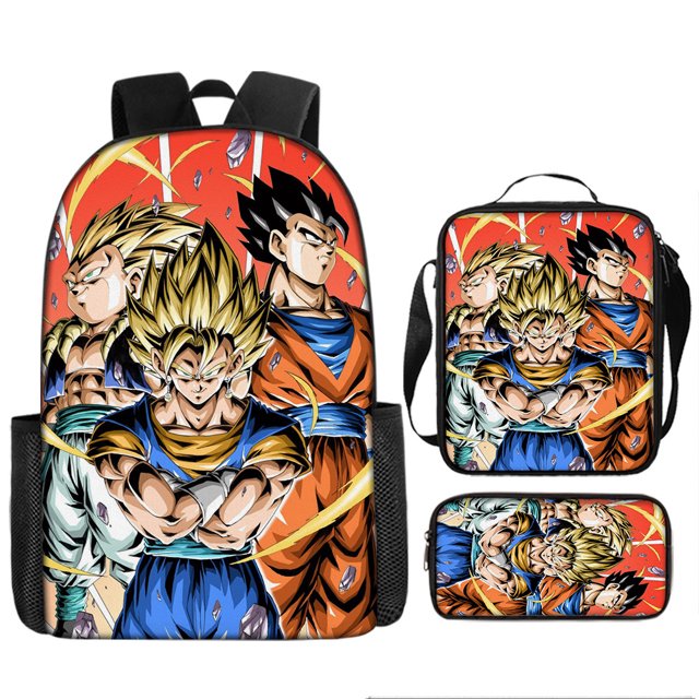 Anime Dragon Ball Backpack, Schoolbag Three-piece-ZJKDGJKJ