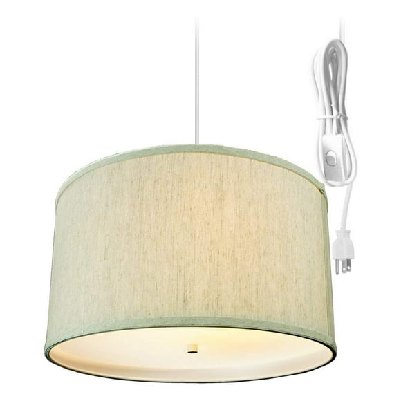 Home Concept Suspension Tambour Suspendu à 2 Lumières de 18 Pouces, Texture Avoine