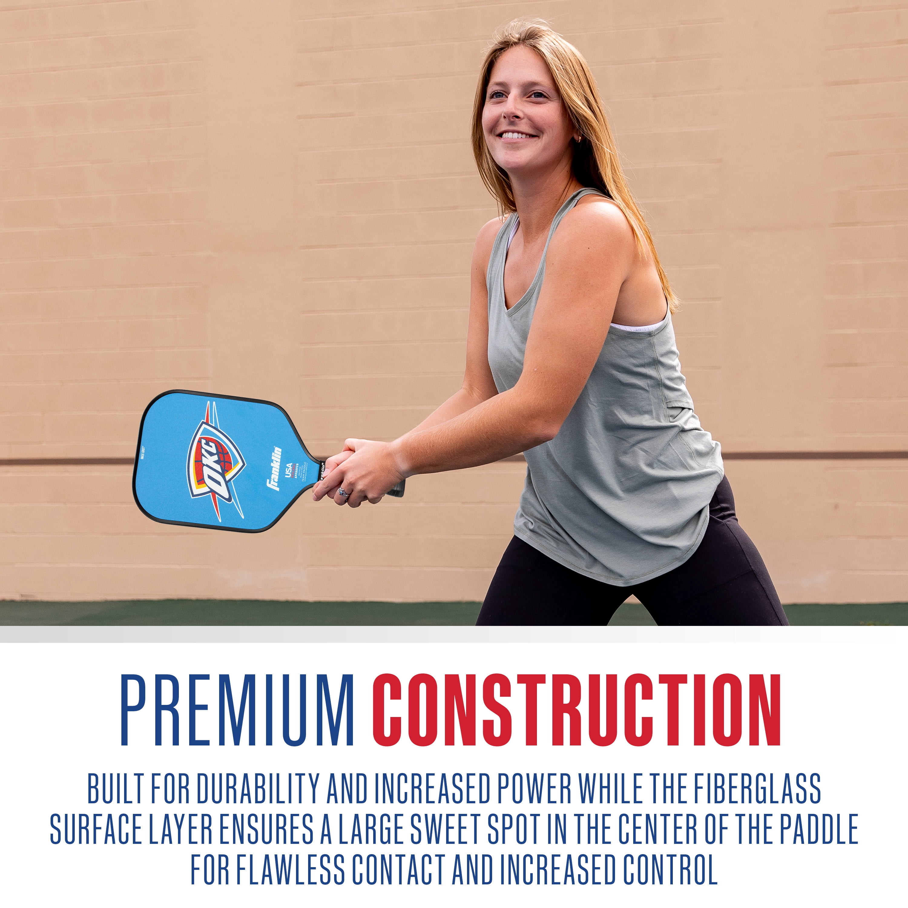 Franklin Sports NBA Oklahoma City Thunder Pickleball Paddle - Official NBA Team Pickleball Paddles - USAP (USAPA) Approved Premium Quality Pickleball Paddles - Authentic Team Logos + Colors